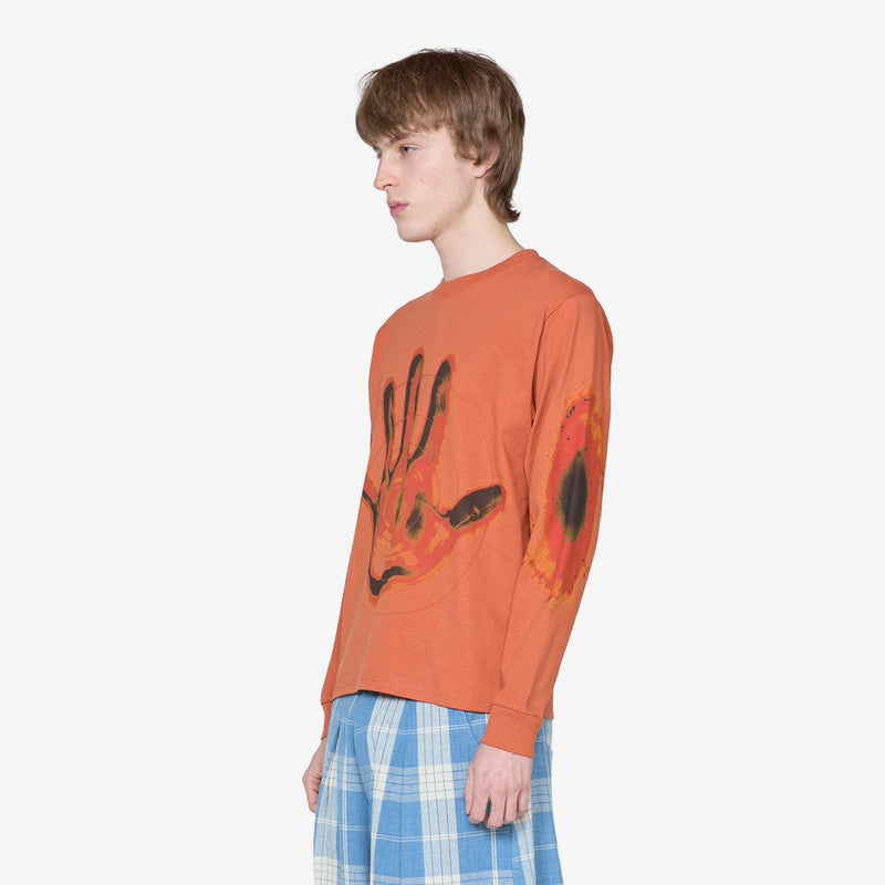 Gentle Longsleeve T-Shirt Burnt Orange Hand
