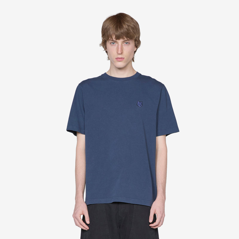 Bold Fox Head Patch Comfort T-Shirt Ink Blue Tees