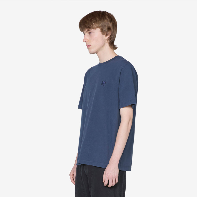 Bold Fox Head Patch Comfort T-Shirt Ink Blue Tees