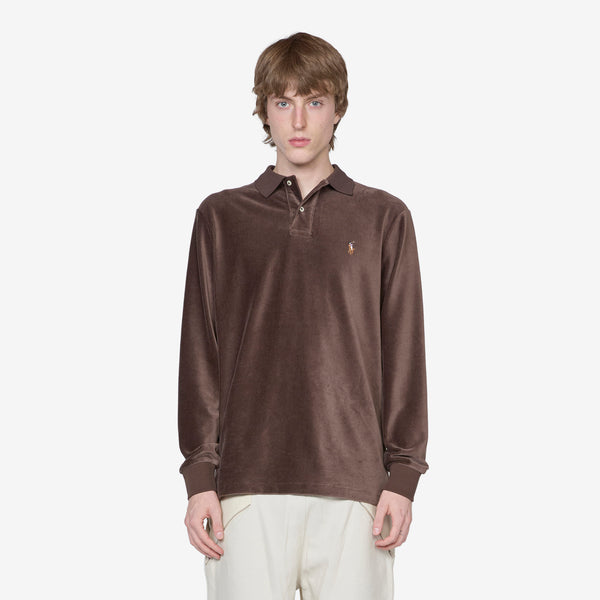 Classic Fit Knit Corduroy Polo Shirt Circuit Brown