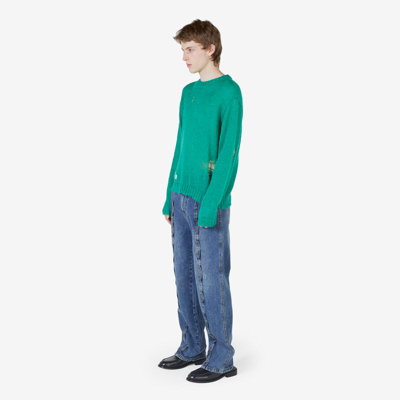 ADSB Kid Mohair Crewneck Sweater Green