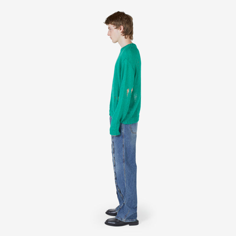 ADSB Kid Mohair Crewneck Sweater Green