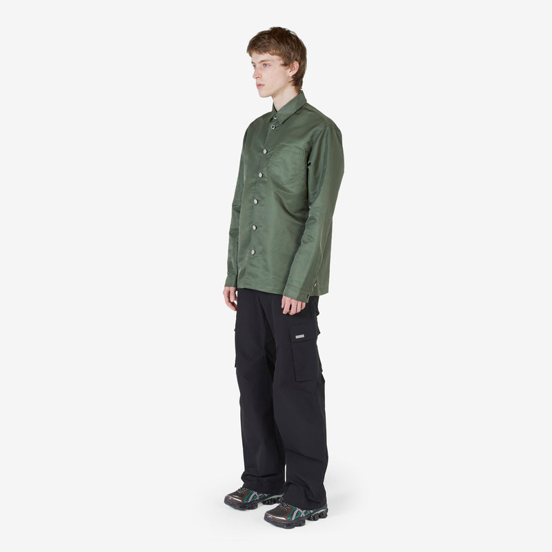 Nylon Camp Collar Shirt Army Green Shirts