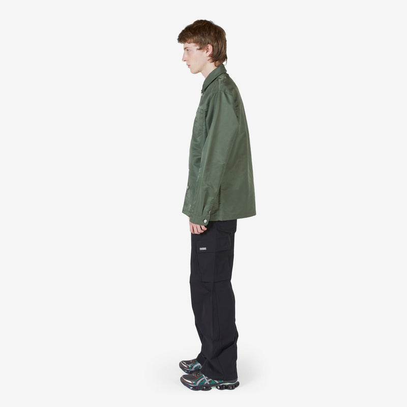 Nylon Camp Collar Shirt Army Green Shirts