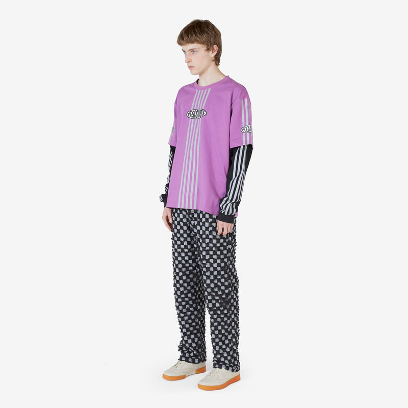 Faux Layered Long Sleeve T-Shirt Purple