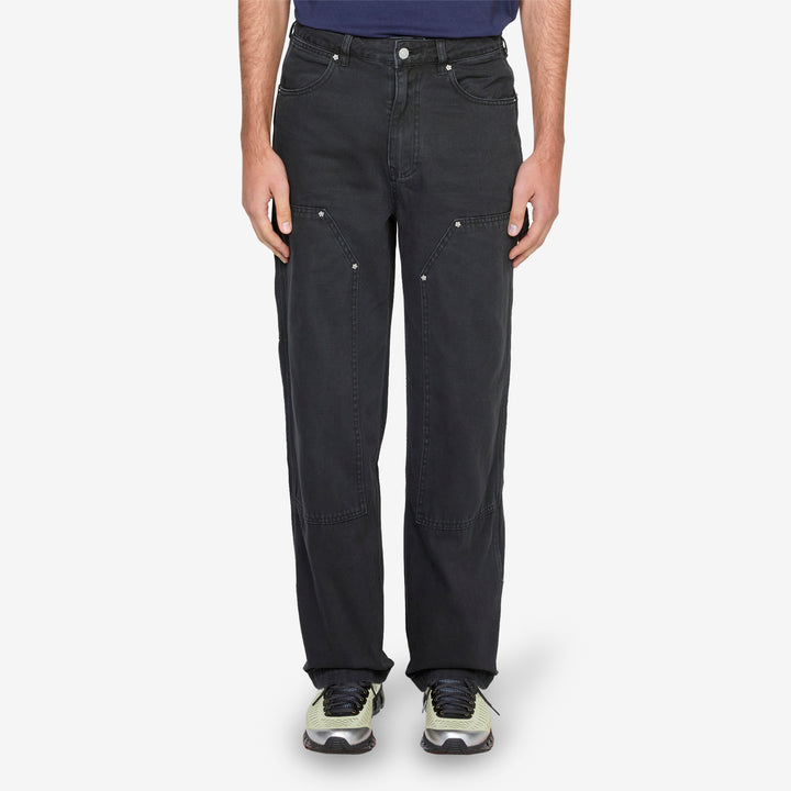 AW25 Double Knee Carpenter Pant Used Black Front