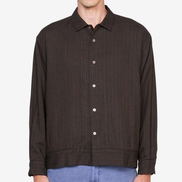 Claud Stripe Shirt Brown Shirts