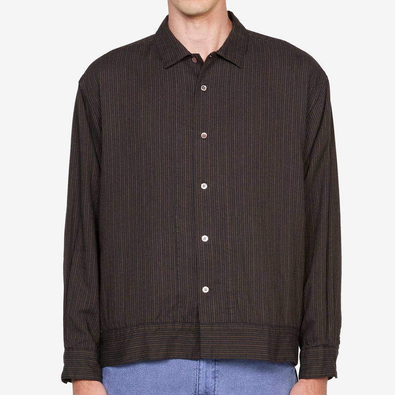 Claud Stripe Shirt Brown Shirts