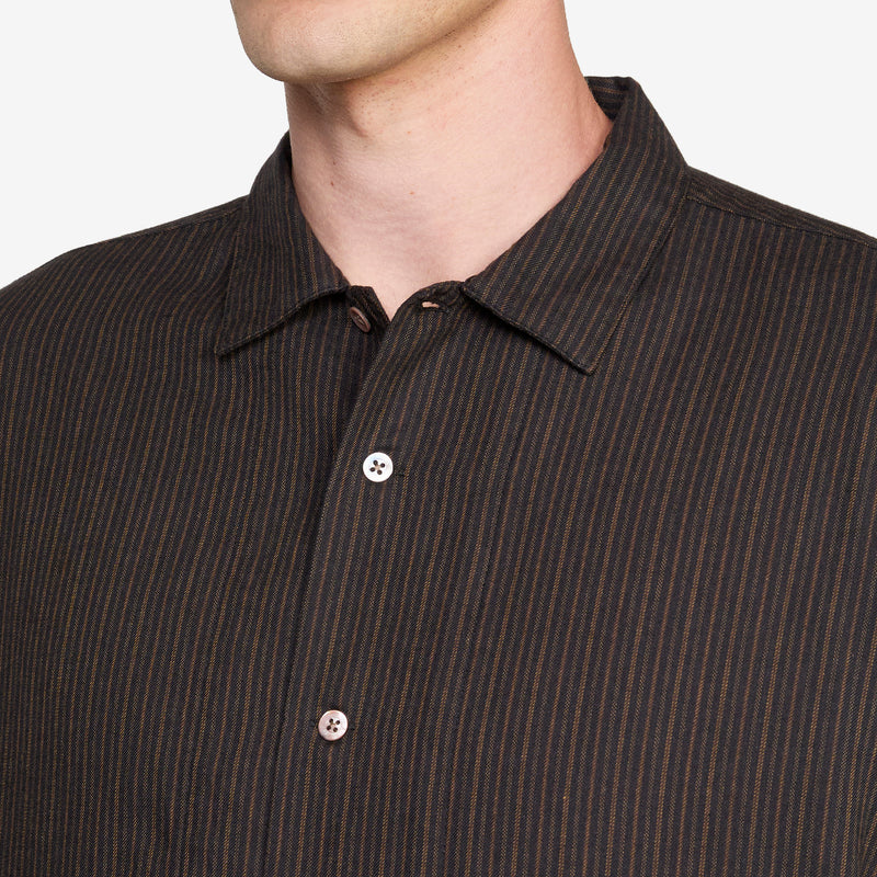 Claud Stripe Shirt Brown Shirts