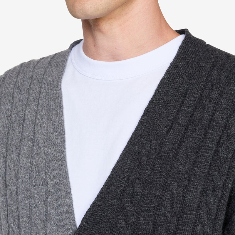 Knitted Cable Cardigan Anthracite | Charcoal Jumpers