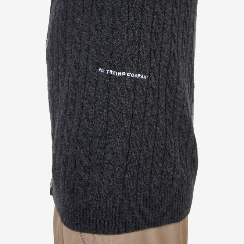 Knitted Cable Cardigan Anthracite | Charcoal Jumpers