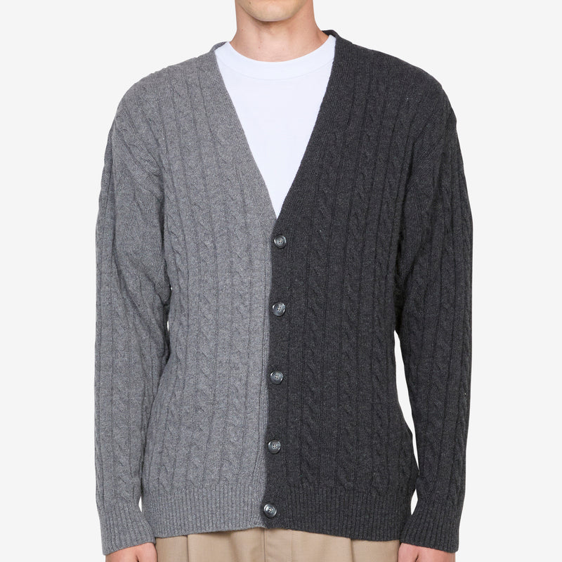 Knitted Cable Cardigan Anthracite | Charcoal Jumpers