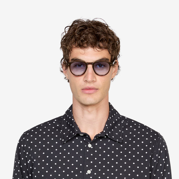Nelson Chocolate | Blue Gradient Lens Eyewear