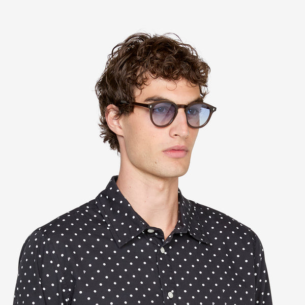 Nelson Chocolate | Blue Gradient Lens Eyewear