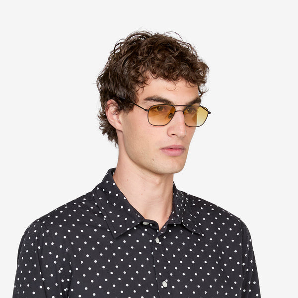 Dion Matte Black | Yellow Gradient Lens Eyewear