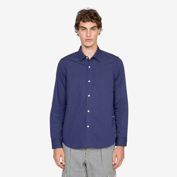 Striped Logo Shirt Navy Front