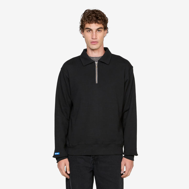 Maus 1/4 Zip Fleece Black Front
