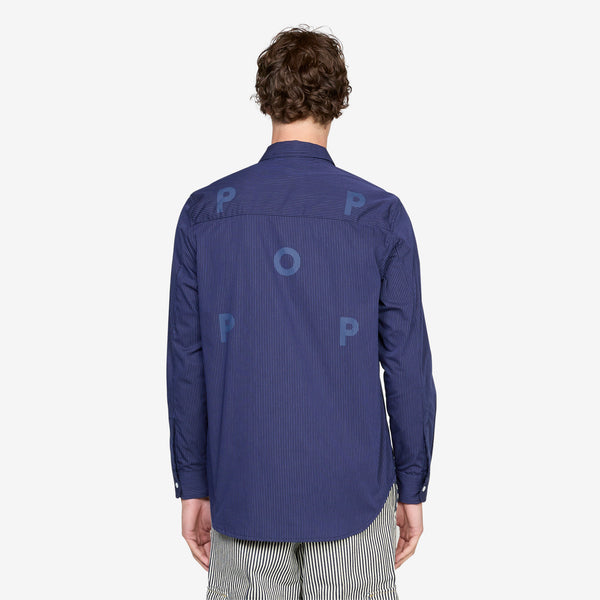 Striped Logo Shirt Navy Shirts