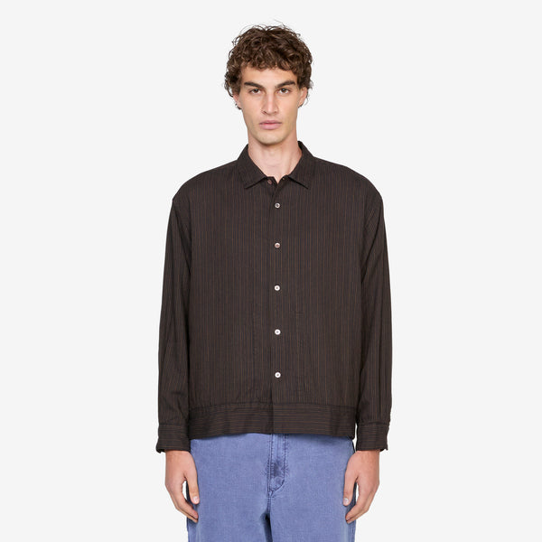 Claud Stripe Shirt Brown Shirts