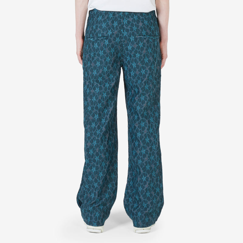 Flower Lace Track Pant Green