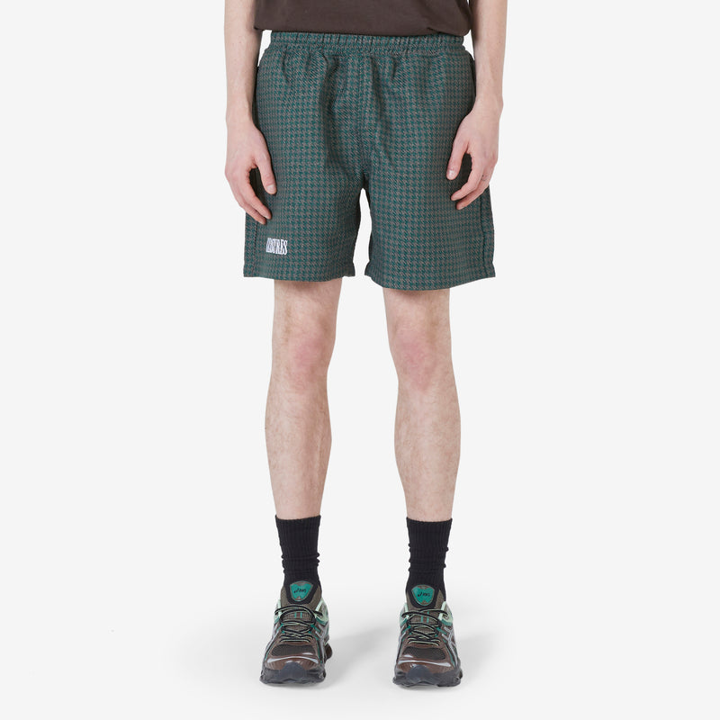 Intercept Houndstooth Shorts Forest Green