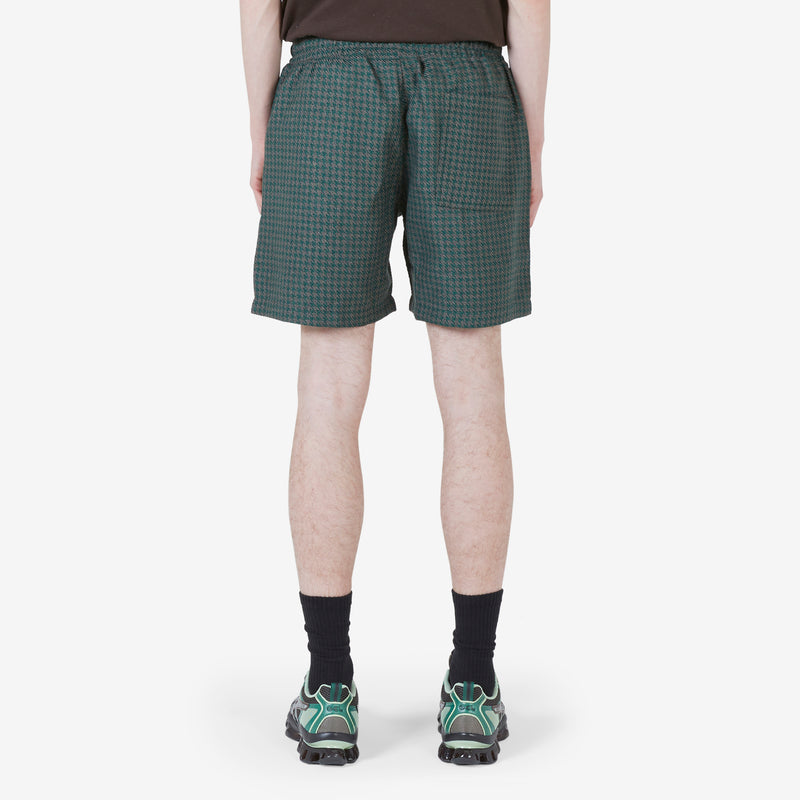 Intercept Houndstooth Shorts Forest Green