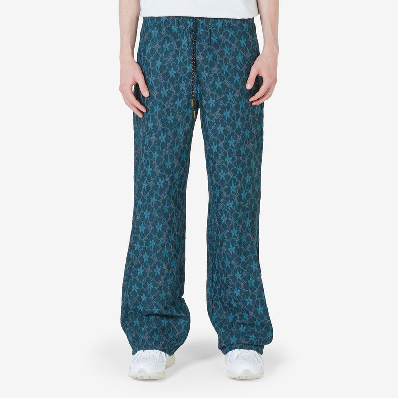Flower Lace Track Pant Green Pants