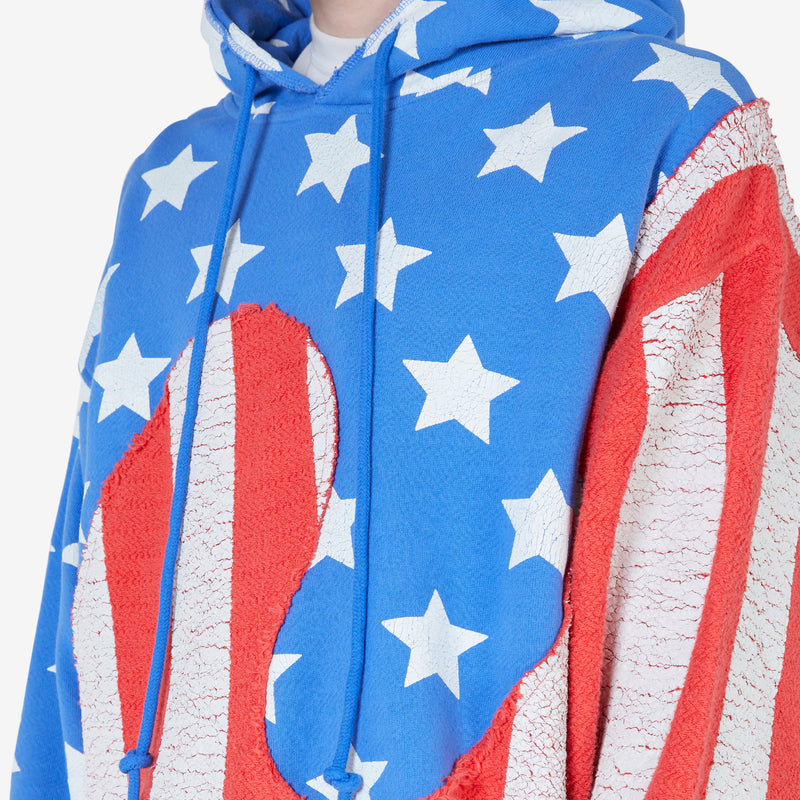 Unisex Stars and Stripes Swirl Hoodie Blue Jumpers