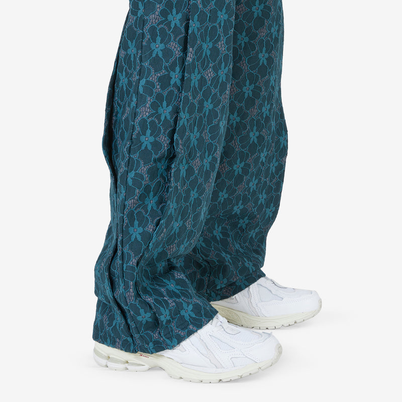 Flower Lace Track Pant Green Pants