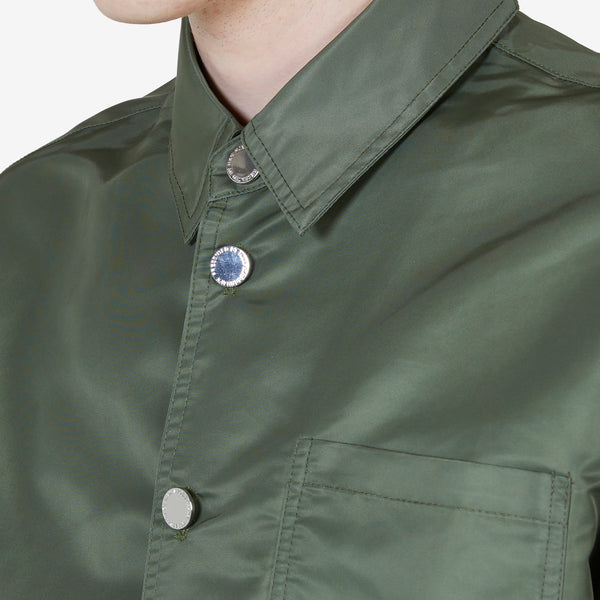 Nylon Camp Collar Shirt Army Green Shirts