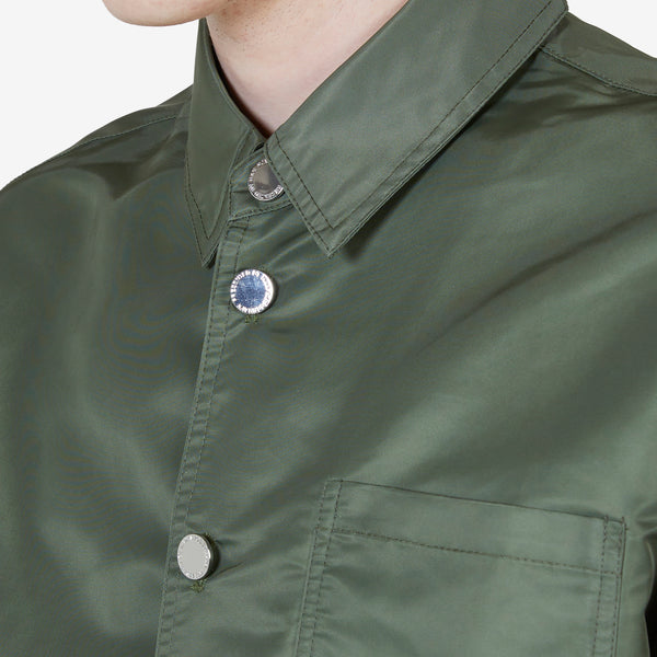 Nylon Camp Collar Shirt Army Green