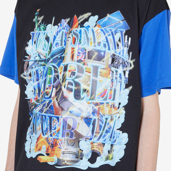 Unisex Small World Graphic T-Shirt Black Tees