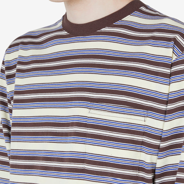 Pocket T-Shirt Multi Stripe Brown