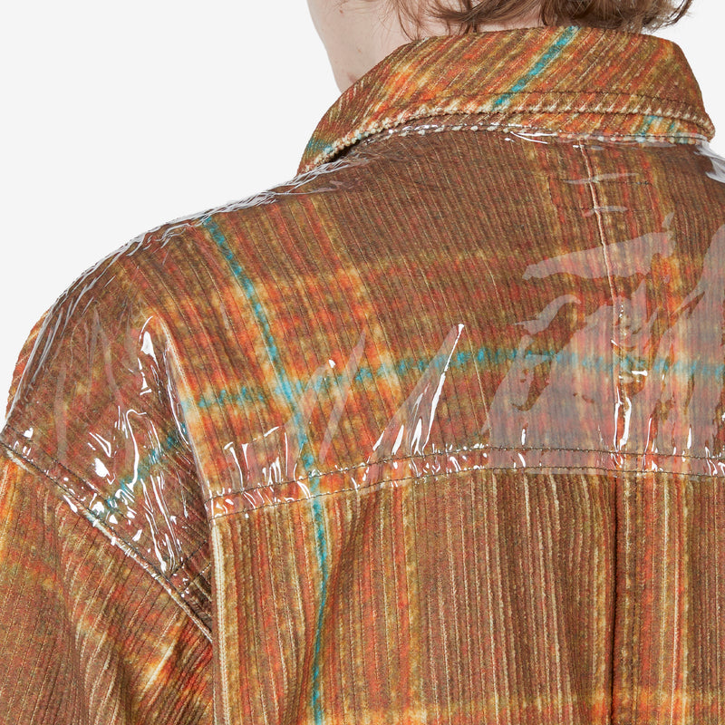 Corduroy Printed Overshirt Grey Brown Shirts