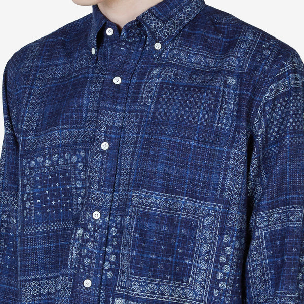 B.D. Discharge Printing Shirt Indigo