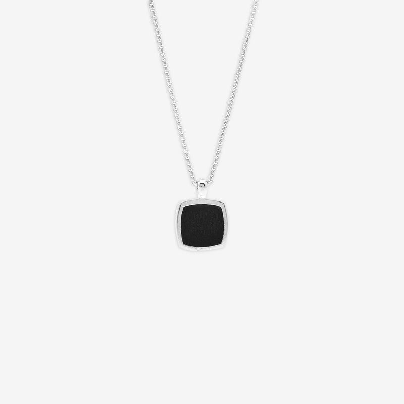 Cushion Pendant Onyx Silver