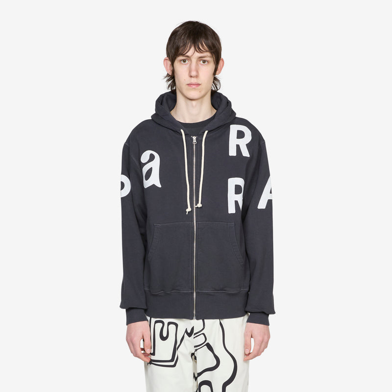 Word Salad Zip Hooded Sweatshirt Dark Navy Shirts