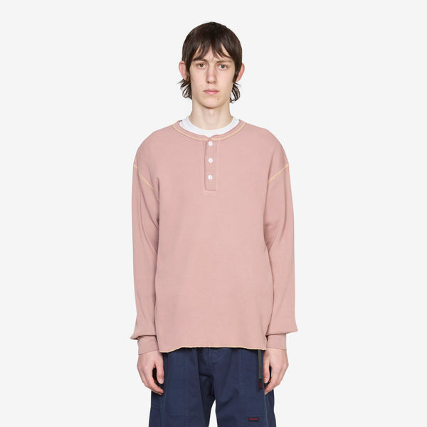 Healthknit Waffle Henley Plum Pigment Tees