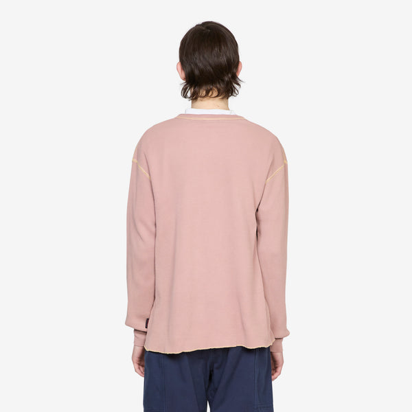 Healthknit Waffle Henley Plum Pigment Tees