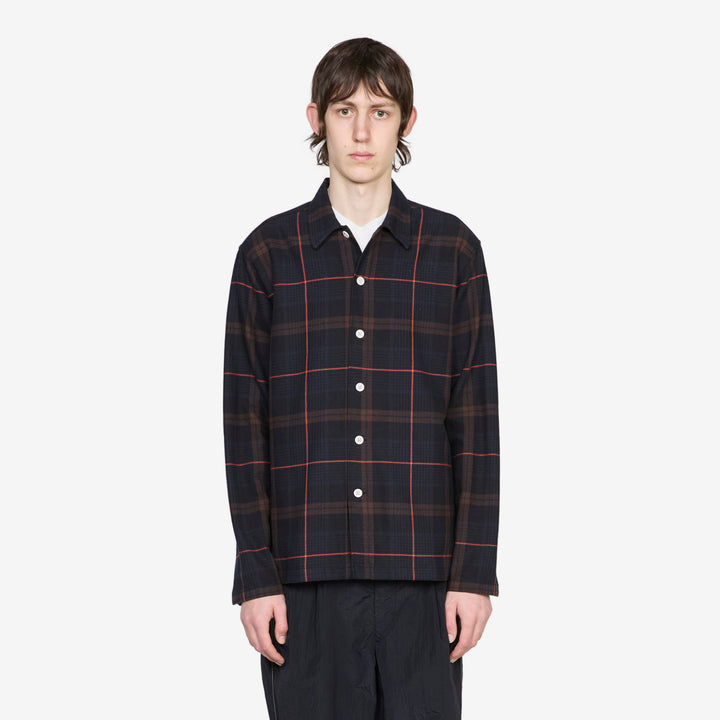 Tyra Big Check Shirt Jacket Black Multi Front