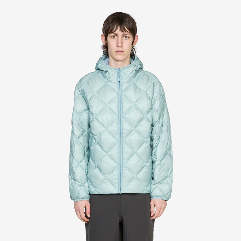Base Light Down Hooded Jacket Turquoise Jackets