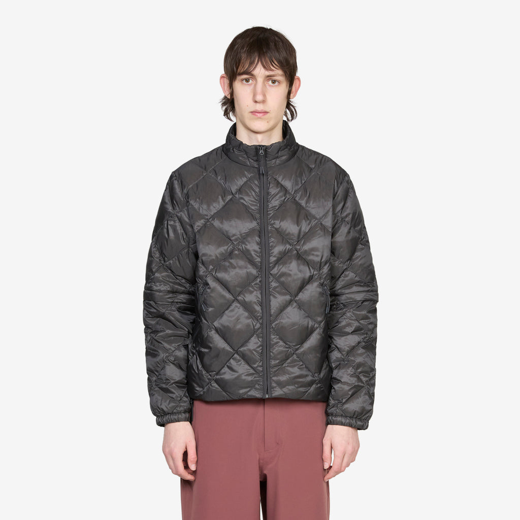 Base Light Down Zip Jacket Charcoal Black – Above The Clouds