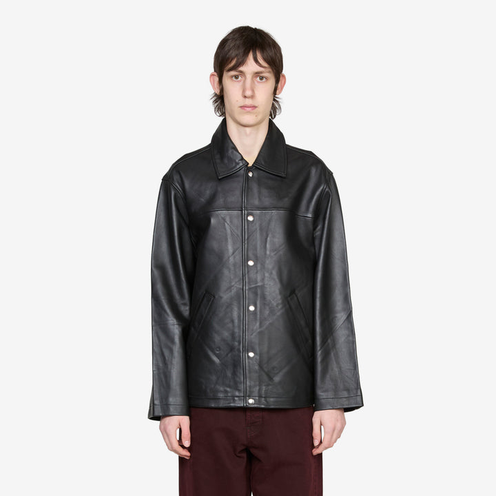 Coach Leather Jacket Black Front