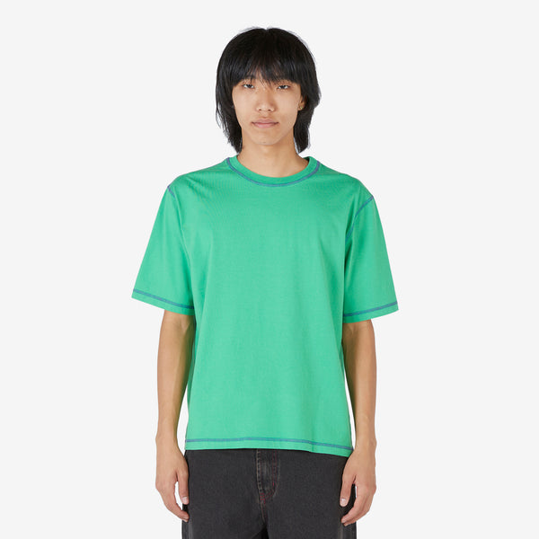 Contrast Stitch T-Shirt Green | Purple