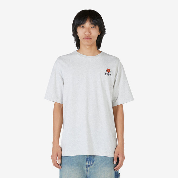 'BOKE FLOWER' Crest Logo Classic T-Shirt Pale Grey