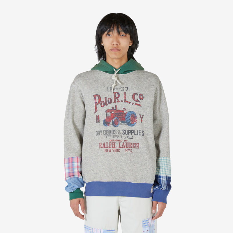 Patchwork Fleece Graphic Hoodie Loft Heather