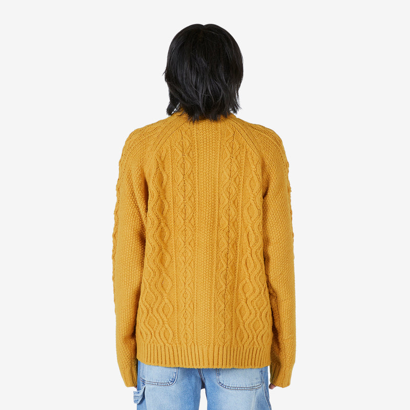 Santiago Fisherman Cardigan Mustard Jumpers
