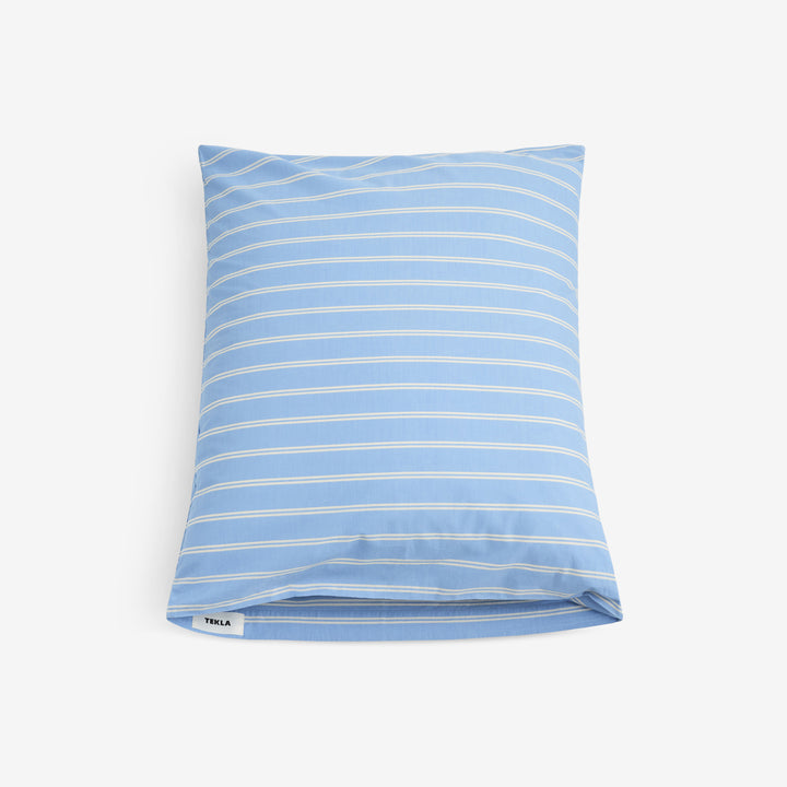 Percale Pillow Sham Island Blue Stripes Front