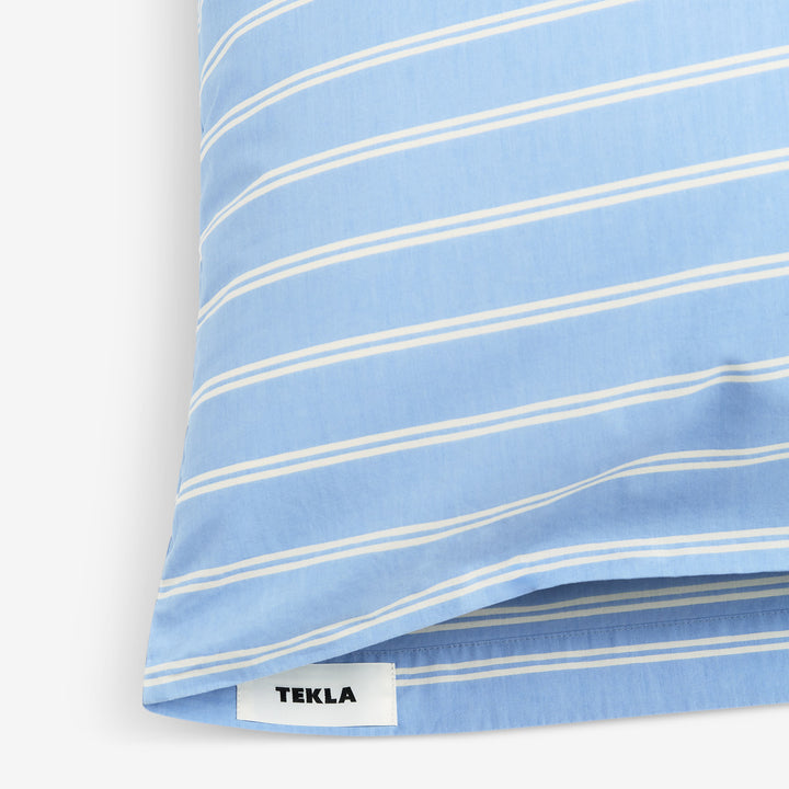Percale Pillow Sham Island Blue Stripes