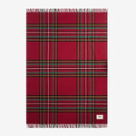 Fringed Lambswool Blanket Red Plaid